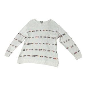 CJ Banks Women's Multicolor Yarn Patterned Sweater Size X